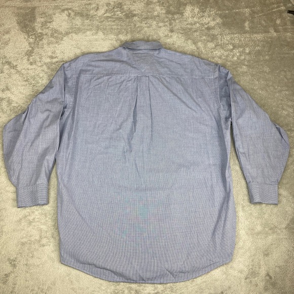 Tommy Hilfiger American Classics Blue Gingham Button Down Dress Shirt Mens 16 - Picture 2 of 11